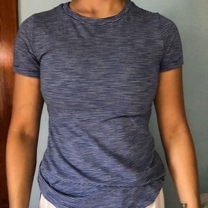 Blue Striped Relaxed Fit Tee